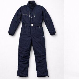 Vintage 90s Bogner One Piece Ski Suit Men’s 46 Navy Belted Luxury Snowsuit